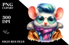Happy Baby Mouse for Winter PNG Product Image 2