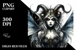 Vibrant Watercolor Gothic Fairy PNG Product Image 1