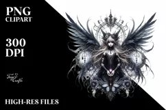 Vibrant Watercolor Gothic Fairy PNG Product Image 3