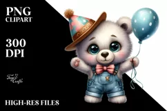 Sublimation Baby Bear Party Hat Farm Jeans Product Image 1