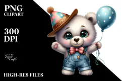 Sublimation Baby Bear Party Hat Farm Jeans Product Image 2