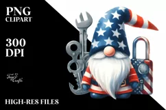 Watercolor Patriotic Gnome | Summer Clipart Product Image 3