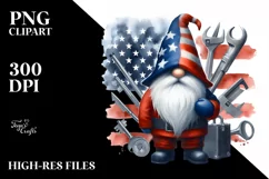Watercolor Patriotic Gnome | Summer Clipart Product Image 3