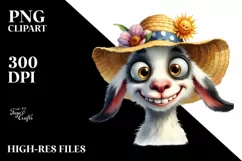 Sublimation Funny Dog Goat Sun Hat Big Eyes Product Image 3