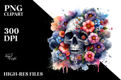 Colorful Skull Painting Sublimation PNG Product Image 2