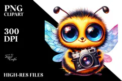 Cute Vibrant Baby Bee PNG Product Image 2