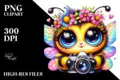 Cute Vibrant Baby Bee PNG Product Image 2