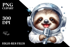 cute Baby Sloth with Astronaut Helmet, PNG Product Image 2