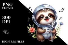 cute Baby Sloth with Astronaut Helmet, PNG Product Image 2