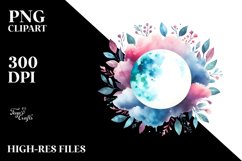 Sublimation Vibrant Whimsical Moon Foliage Clouds Product Image 1