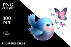Colorful Bird with Butterfly Silhouettes and Cloud of Dust, Product Image 2