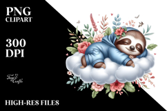 Cute Sleeping Sloth | Clipart Product Image 2