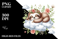 Cute Sleeping Sloth | Clipart Product Image 2