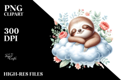 Cute Sleeping Sloth | Clipart Product Image 2