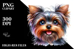 Cute Baby Yorkshire Terrier PNG Product Image 2