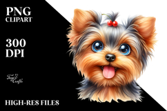 Cute Baby Yorkshire Terrier PNG Product Image 2