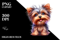 Watercolor Cute Yorkshire Terrier PNG Product Image 2