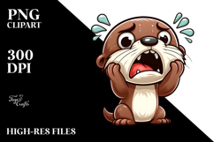 Silent Otter Cartoon Vector Art PNG Product Image 2