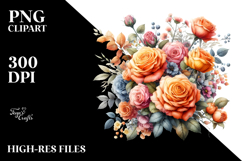 Colorfull Orange Roses PNG Product Image 2