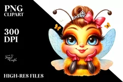Funny Cute Bee Portrait Smiling Vintage Look Watercolor Product Image 1