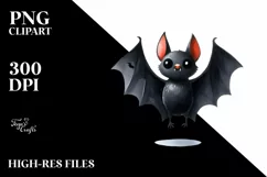 Funny Watercolor Halloween Sticker Clipart Product Image 1