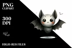 Funny Watercolor Halloween Sticker Clipart Product Image 1