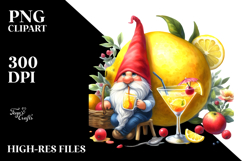 Whimsical Gnome Drinking a Cocktail PNG Product Image 2