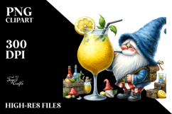 Whimsical Gnome with Cocktail, High-Res PNG Product Image 2
