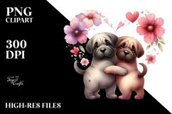 Cute Mastiff Holding Heart PNG Product Image 2