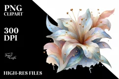 Glossy Lily with Golden Insertions, PNG Product Image 3