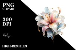 Glossy Lily with Golden Insertions, PNG Product Image 3