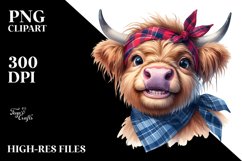 Colorful Highland Cow Portrait, Housewife Bandana | Product Image 3