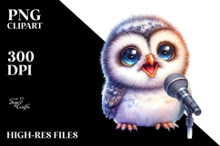 Energetic Baby Owl PNG Product Image 2