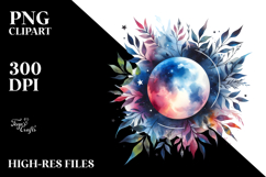 Vibrant Moon with Stars PNG Product Image 2