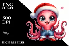 Baby Octopus Santa Suit | Summer Clipart Product Image 3
