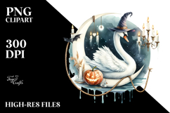 Watercollor Swan Dressed for Halloween Product Image 2