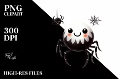 Simple Funny Spider Clipart, Halloween Theme, PNG Product Image 1