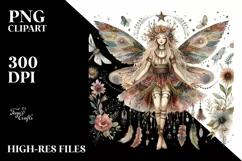 Detailed Boho Fairy, Watercolor Style | Sublimation | Product Image 3