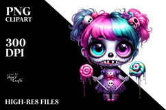 Chibi Ghoul Girl with Lollipop PNG Product Image 2