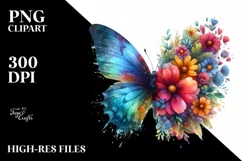Artistic Butterfly Watercolor Clipart Product Image 1