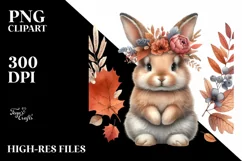 Boho Cute Baby Rabbit | Sublimation | PNG Clipart Product Image 3