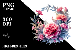 Vibrant Floral Frame with Carnation | Clipart Product Image 1