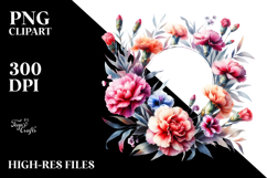 Vibrant Floral Frame with Carnation | Clipart Product Image 2