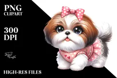 Watercolor Cute Shih Tzu PNG Product Image 2