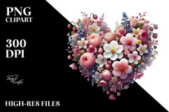 Spring Flowers Heart PNG Product Image 2