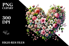 Spring Flower Heart Digital Painting PNG Product Image 2