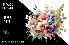 bouquet Gold Foil Abstract, Vibrant Splash Sweet Pea | Product Image 1