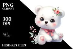 Digital Watercolor with Cute Baby Polar Bear Product Image 2