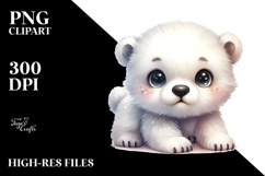 Cute Baby Polar Bear PNG Product Image 2
