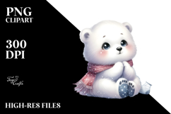 Digital Watercolor with Cute Baby Polar Bear Product Image 2